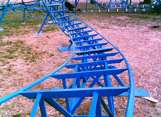 The Blue Two Homemade Backyard Coaster Under Construction