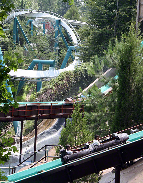 The Le Scoot Log Flume at Busch Gardens Europe, Williamsburg, Virginia