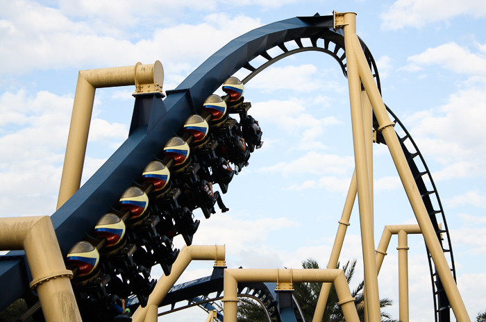 The Montu roller coaster at Busch Gardens Tampa, Tampa, Florida