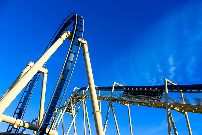 The inverted Montu roller coaster at Busch Gardens Tampa, Tampa, Florida
