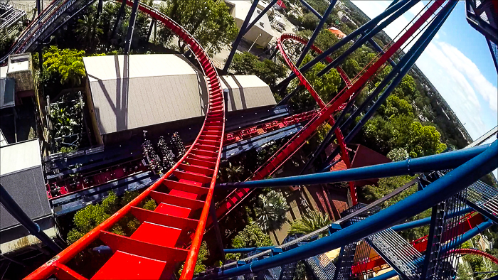 The Bolliger & Mabillard designed SheKra dive roller coaster at Busch Gardens Tampa, Tampa, Florida