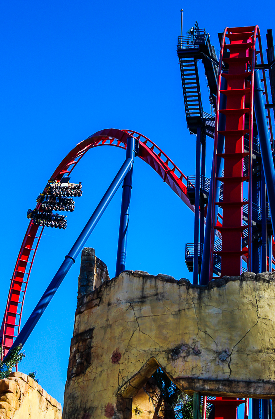 The Bolliger & Mabillard designed SheKra dive roller coaster at Busch Gardens Tampa, Tampa, Florida