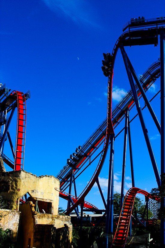 The Bolliger & Mabillard designed SheKra dive roller coaster at Busch Gardens Tampa, Tampa, Florida