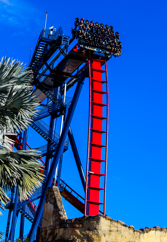 The Bolliger & Mabillard designed SheKra dive roller coaster at Busch Gardens Tampa, Tampa, Florida