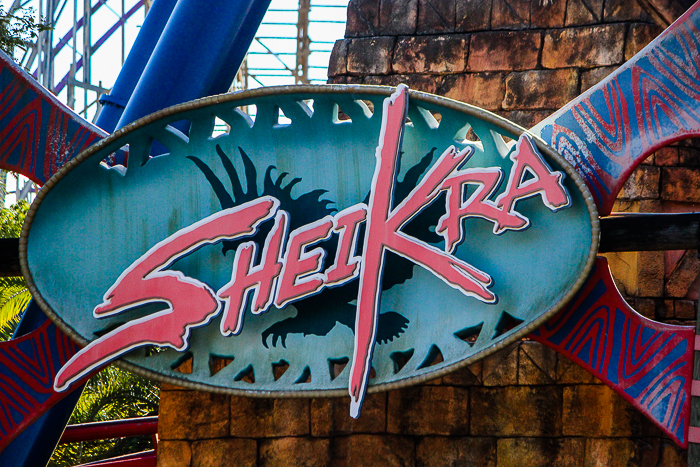 The Bolliger & Mabillard designed SheKra dive roller coaster at Busch Gardens Tampa, Tampa, Florida