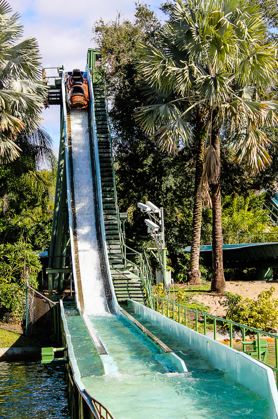 The Arrow Dynamics designed Stanley River Falls Log Flume at Busch Gardens Tampa, Tampa, Florida