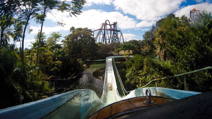 The Arrow Dynamics designed Stanley River Falls Log Flume at Busch Gardens, Tampa, Florida