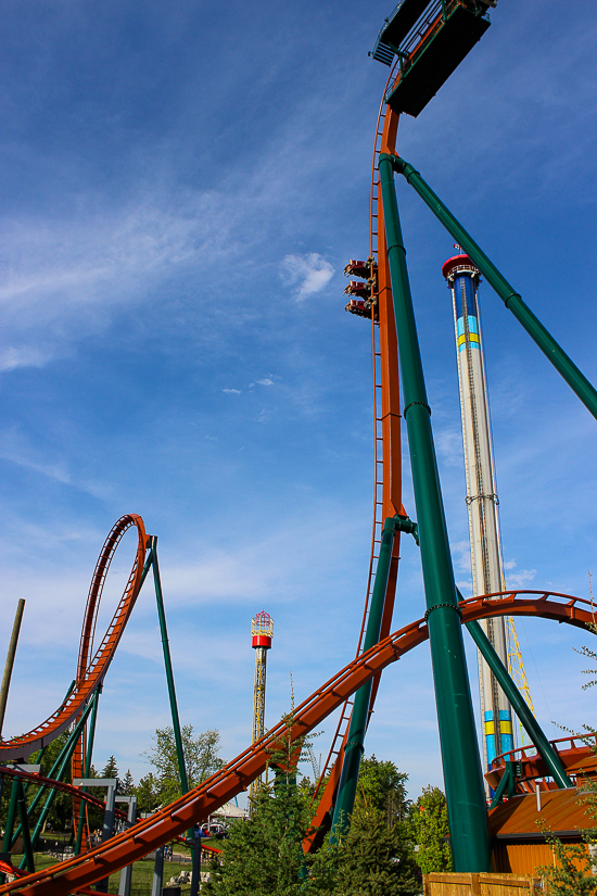 The Yukon Striker dive roller coaster at Canada's Wonderland, Vaughn, Ontario, Canada