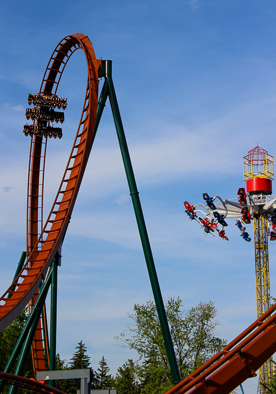 The Yukon Striker dive roller coaster at Canada's Wonderland, Vaughn, Ontario, Canada