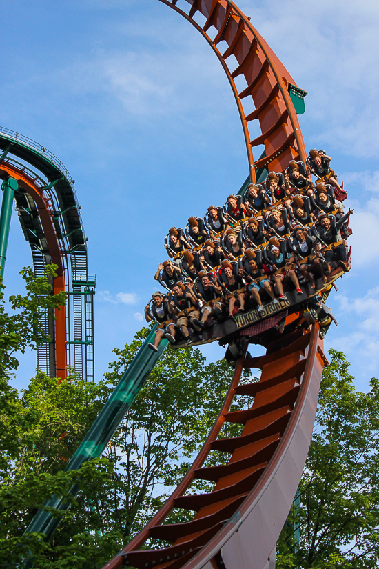 The Yukon Striker dive roller coaster at Canada's Wonderland, Vaughn, Ontario, Canada