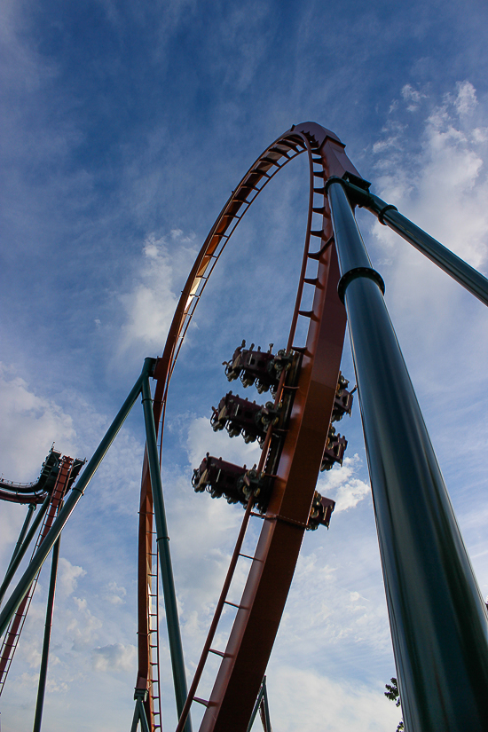 The Yukon Striker dive roller coaster at Canada's Wonderland, Vaughn, Ontario, Canada