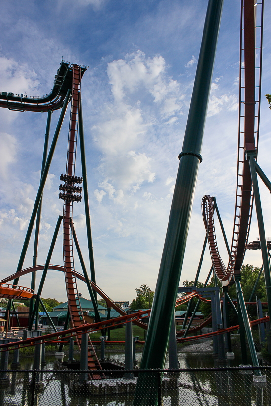 The Yukon Striker dive roller coaster at Canada's Wonderland, Vaughn, Ontario, Canada