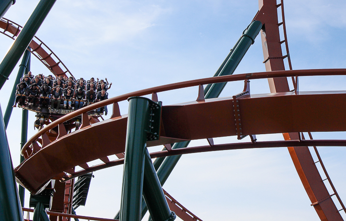 The Yukon Striker dive roller coaster at Canada's Wonderland, Vaughn, Ontario, Canada