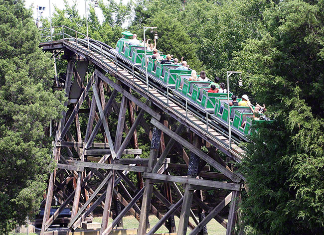 The Carolina Goldrusher Roller Coaster at Carowinds, Charlotte, North Carolina