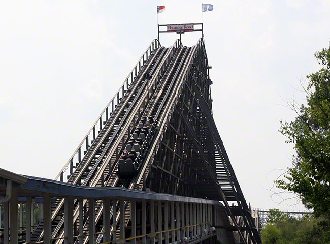 The Thunder Road Roller Coaster at Carowinds, Charlotte, North Carolina