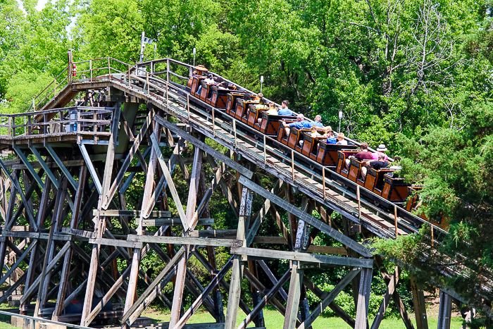 The Carolina Goldrusher roller coaster at Carowinds Theme Park, Charlotte North & South Carolina