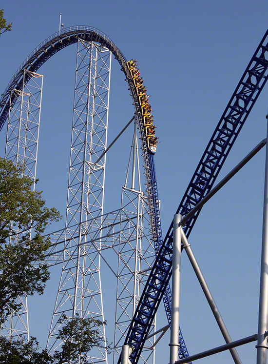 The Millennium Force Roller Coaster at Cedar Point Amusement Park, Sandusky Ohio