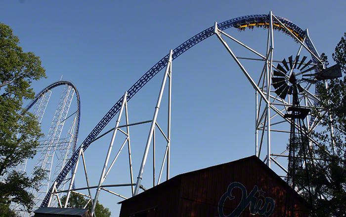 The Millennium Force Roller Coaster at Cedar Point Amusement Park, Sandusky Ohio