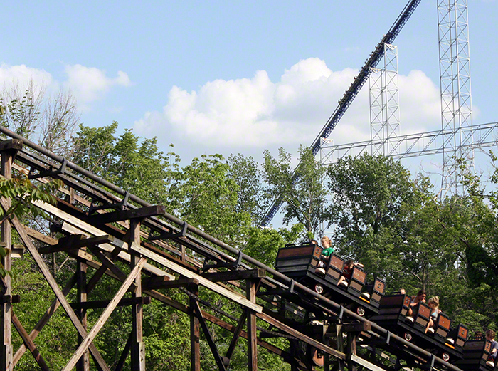 The Cedar Creek Mine Ride Roller Coaster at Cedar Point Amusement Park, Sandusky Ohio