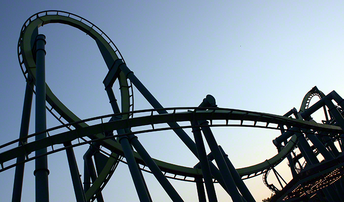 The Raptor Roller Coaster at Cedar Point Amusement Park, Sandusky Ohio