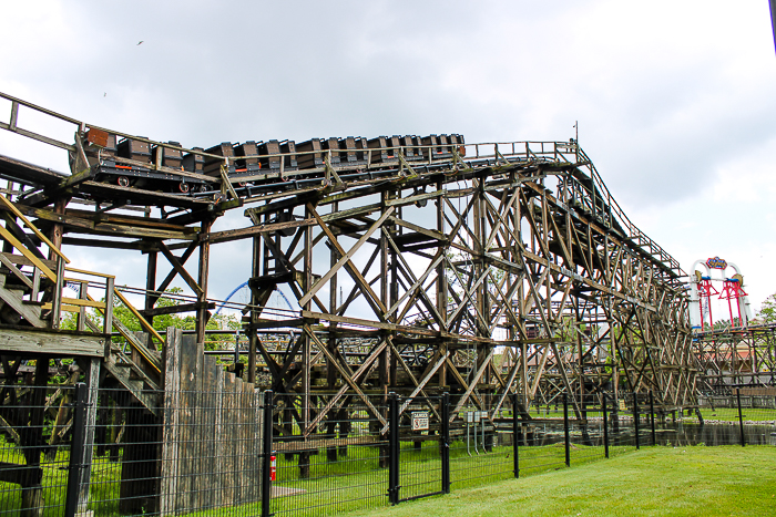 The Cedar Creek Mine Ride Rollercoaster at Cedar Point, Sandusky, Ohio