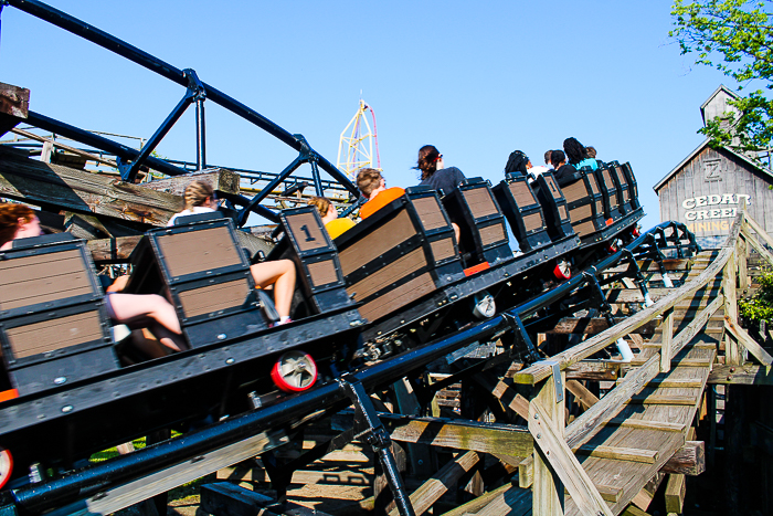 The Cedar Creek Mine Ride Rollercoaster at Cedar Point, Sandusky, Ohio