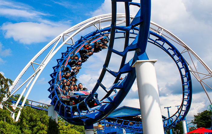 The Corkscrew Rollercoaster at   Cedar Point, Sandusky, Ohio