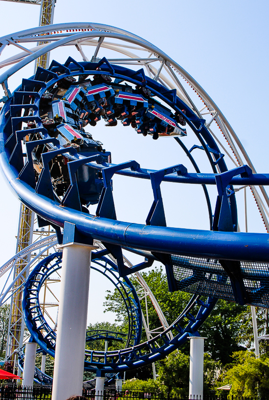 The Corkscrew rollercoaster at Cedar Point, Sandusky, Ohio