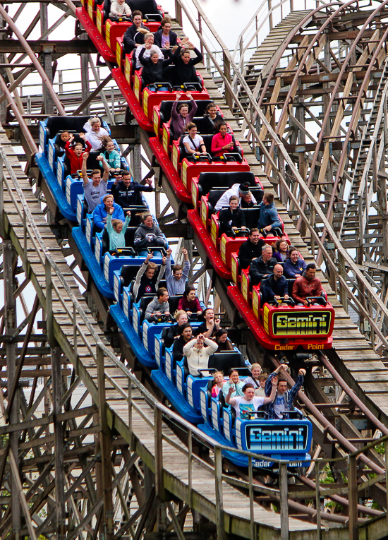 The Gemini roller coaster at Cedar Point, Sandusky, Ohio