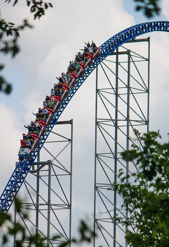 The Millennium Force roller coaster at Cedar Point, Sandusky, Ohio