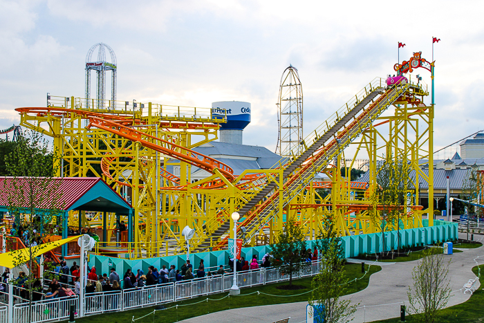 The Wild Mouse roller coaster at Cedar Point, Sandusky, Ohio