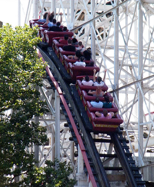 The Coney Island Cyclone at Coney Island, Brooklyn, New York