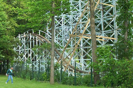 The Blue Streak Rollercoaster At Conneaut Lake Park, Conneaut Lake Pennsylvania