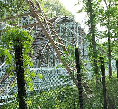 The Blue Streak Rollercoaster At Conneaut Lake Park, Conneaut Lake Pennsylvania