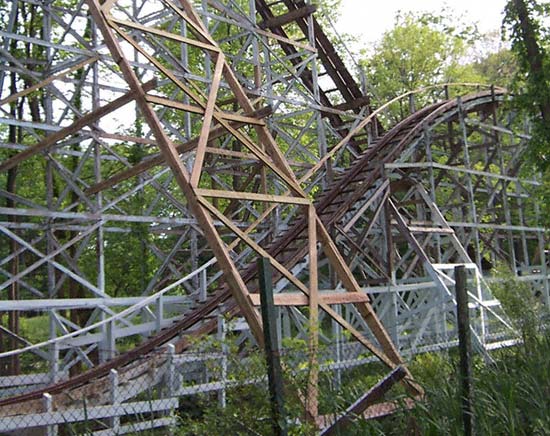 The Blue Streak Rollercoaster At Conneaut Lake Park, Conneaut Lake Pennsylvania