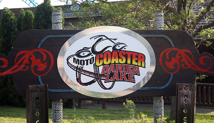 The OCC Motocoaster Roller Coaster at Darien Lake Theme Park, Corfu, New York