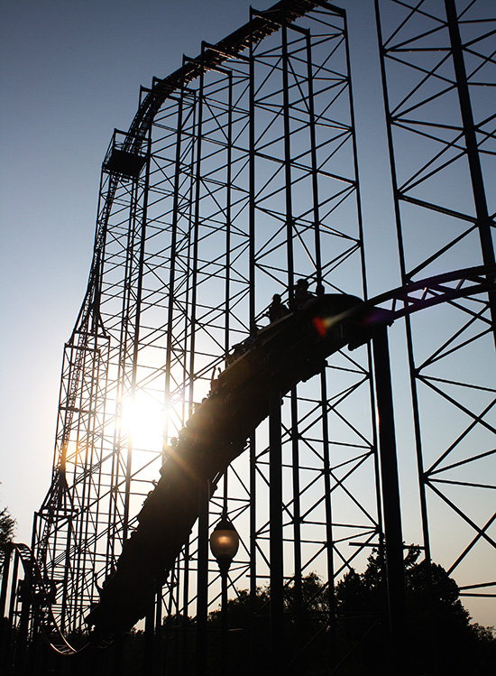 The Ride of Steel Roller Coaster at Darien Lake Theme Park, Corfu, New York