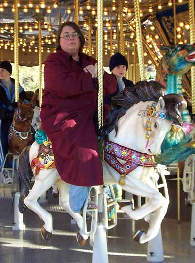 Carrie on the Carousel at Dollywood, Pigeon Forge, Tennessee