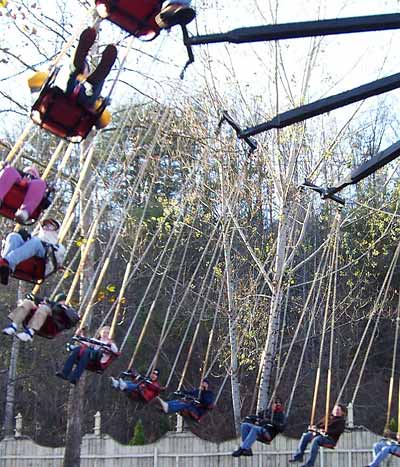 The Swimgamagig swing ride at Dollywood, Pigeon Forge, Tennessee