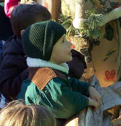 Bond Talking To Tinker The talking Christmas Tree At Dollywood, Pigeon Forge, Tennessee