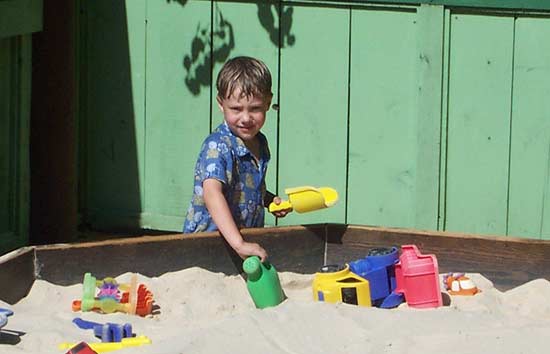 Bond playing in the sand box at Dollywood, Pigeon Forge Tennessee