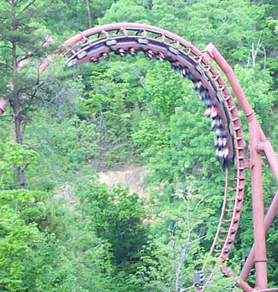 The Tennessee Tornado Rollercoaster at Dollywood, Pigeon Forge Tennessee