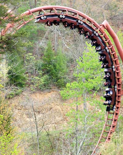 The Tennessee Tornado Rollercoaster at Dollywood, Pigeon Forge, TN