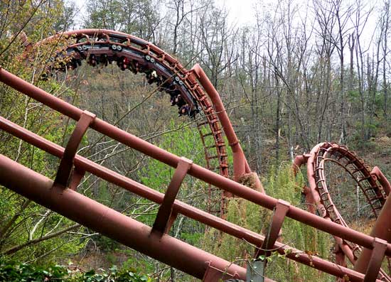 The Tennessee Tornado Rollercoaster at Dollywood, Pigeon Forge, TN