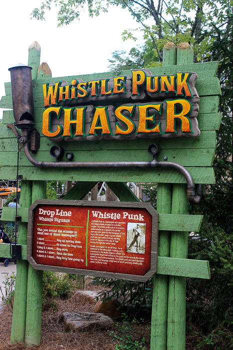 The Whistle Punk Chaser rollercoaster at Dollywood Theme Park, Pigeon Forge, Tennessee