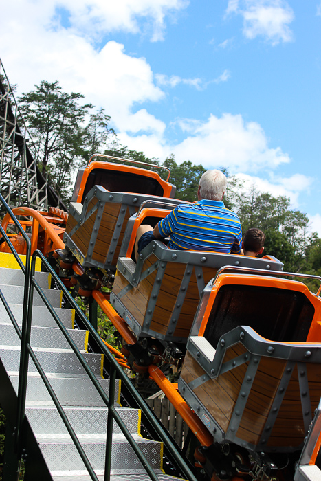 The Whistle Punk Chaser rollercoaster at Dollywood Theme Park, Pigeon Forge, Tennessee