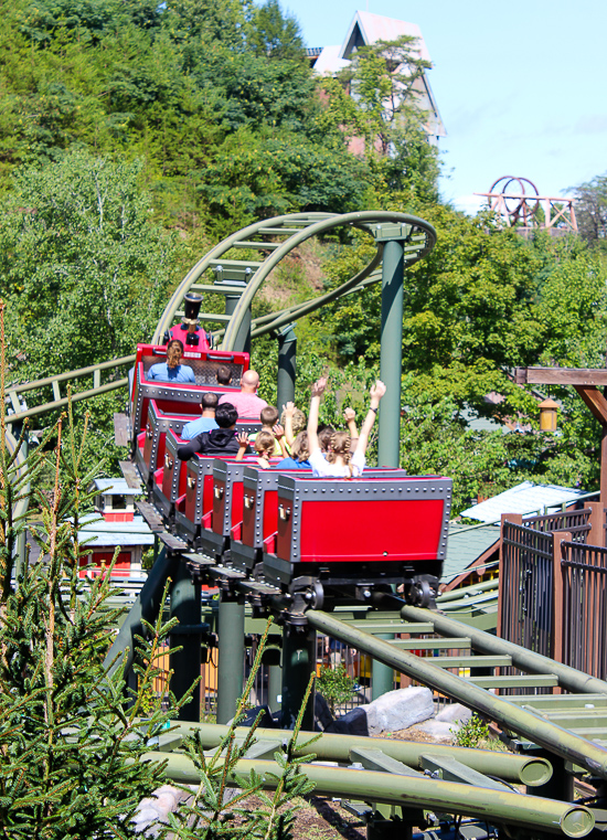 The Firechaser Express rollercoaster at Dollywood Theme Park, Pigeon Forge, Tennessee