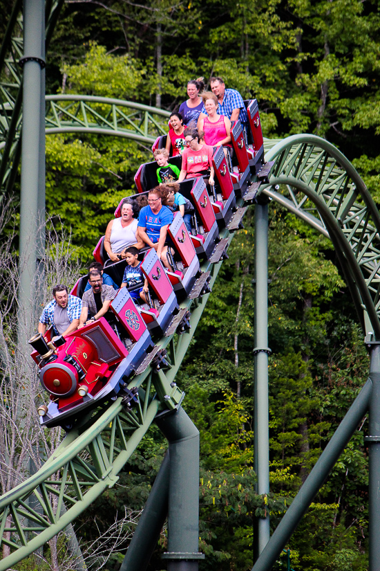 The Firechaser Express rollercoaster at Dollywood Theme Park, Pigeon Forge, Tennessee