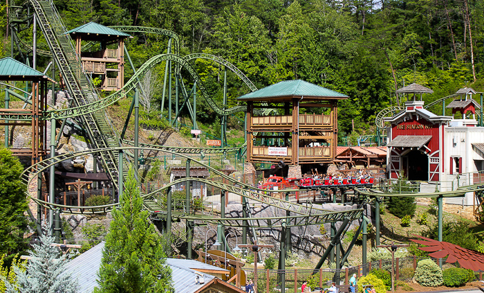 The Firechaser Express rollercoaster at Dollywood Theme Park, Pigeon Forge, Tennessee