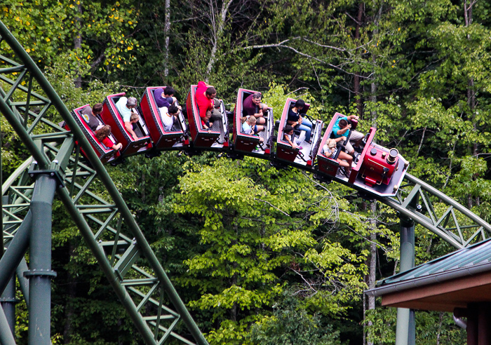 The Firechaser Express rollercoaster at Dollywood Theme Park, Pigeon Forge, Tennessee